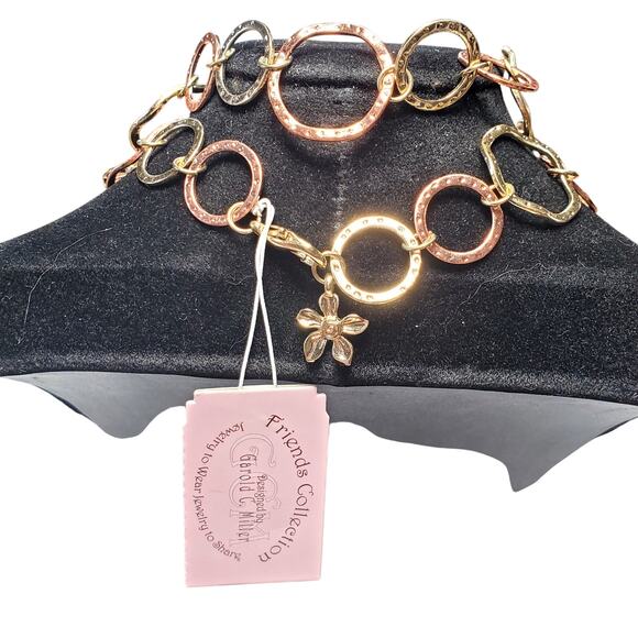 Copper Gold Tone Long Necklace Garold C Miller Fashion Jewelry 34" - Picture 4 of 5